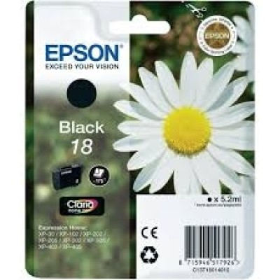 Epson C13T18014020 (18) Siyah Orjinal Kartuş - XP-202 (T2586) hemen satın al!