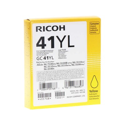 Ricoh GC41YL 405768 Geljet Sarı Orjinal Kartuş - SG2100 / SG3110 / SG3100 (T7053) hemen satın al!