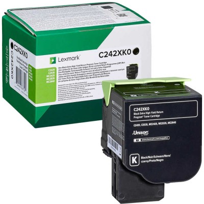 Lexmark C242XK0 Siyah Orjinal Toner Ekstra Yüksek Kapasite - C2535dw (T14828) hemen satın al!