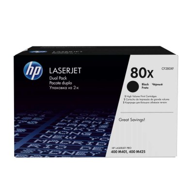 HP CF280XF (80X) İkili Paket Orjinal Toner - LaserJet M401 / M425 (T13072) hemen satın al!